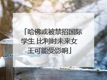 哈佛或被禁招国际学生 比利时未来女王可能受影响